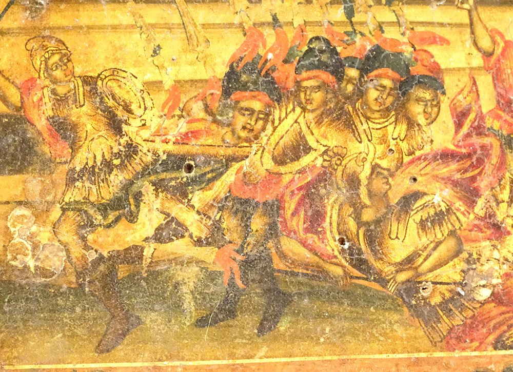 Icône Grecque Byzantine Résurrection Christ Anastasis Soldats Anges XVIIème-photo-4