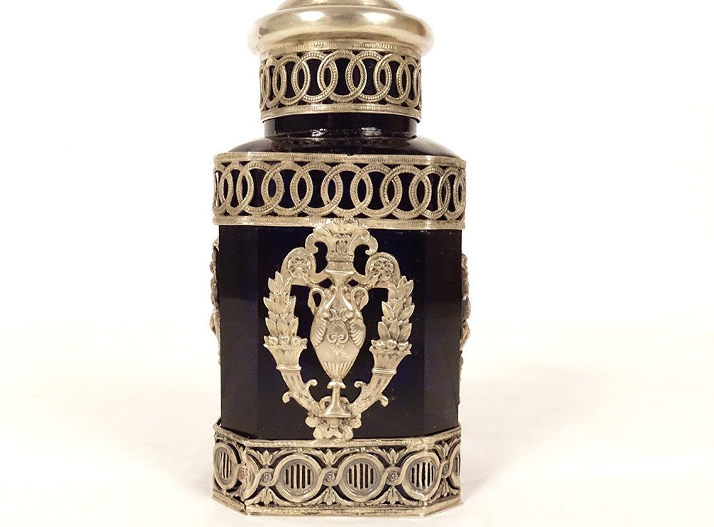 Flacon Argent Massif Allemand Hanau Vénus Coquille Vase Cygnes Fin XIXème-photo-3