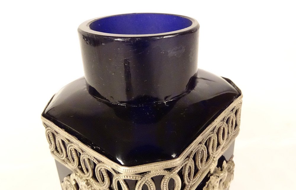 Flacon Argent Massif Allemand Hanau Vénus Coquille Vase Cygnes Fin XIXème-photo-7