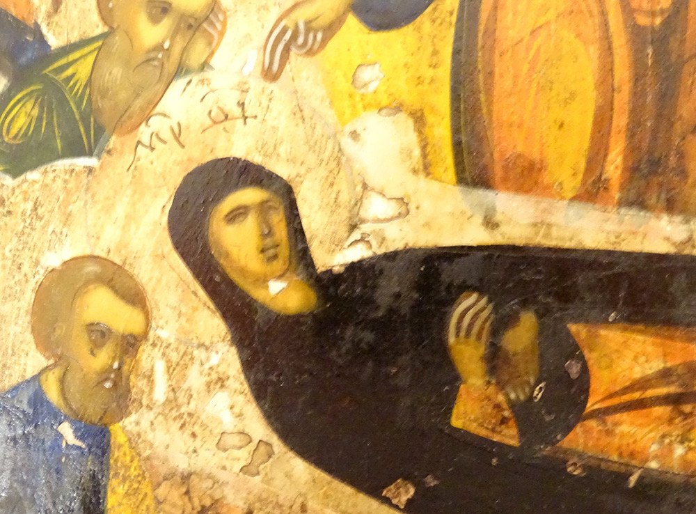 Icône Orthodoxe Russe HSP Dormition Vierge Marie Mère Dieu Apôtres XVIIIème-photo-2