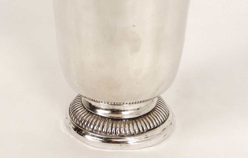 Timbale Piedouche Argent Massif Fermiers Généraux 168,84gr XVIIIème Siècle-photo-2