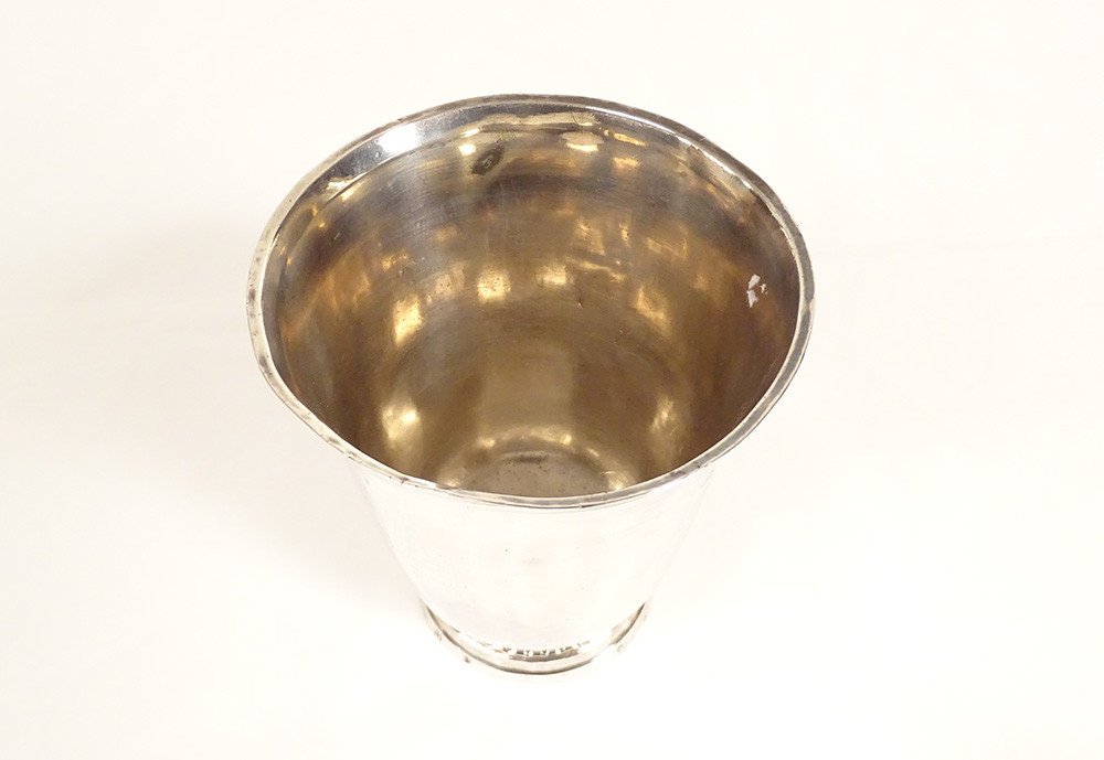 Timbale Piedouche Argent Massif Fermiers Généraux Sainte Menehould XVIIIè-photo-2