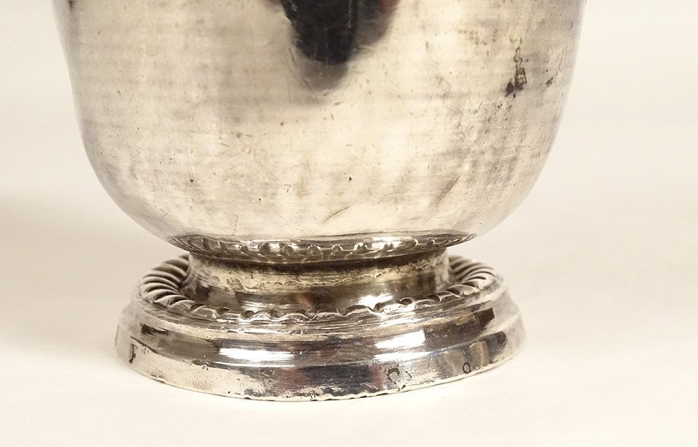 Timbale Piedouche Argent Massif Fermiers Généraux Sainte Menehould XVIIIè-photo-3