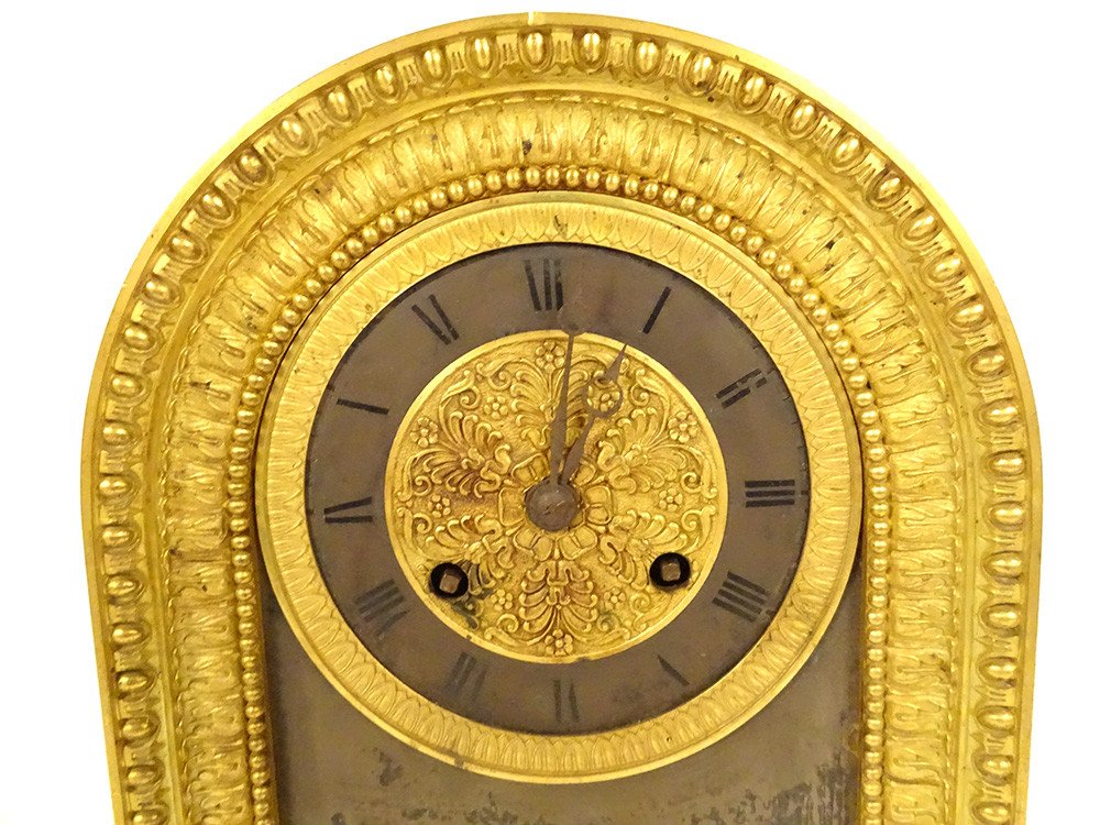 Pendulum Borne Restoration Gilt Bronze Bélisaire Baron Gérard Palmette 19th-photo-2
