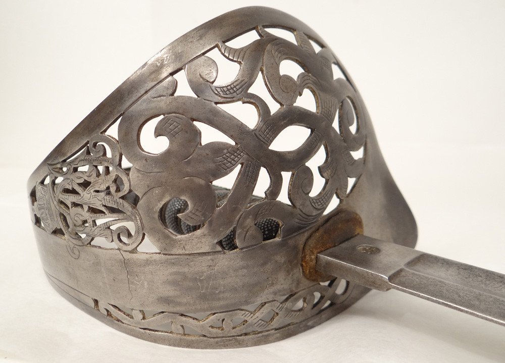 Saber Sword Officer Bronze Galuchat Crown 19th Century-photo-3