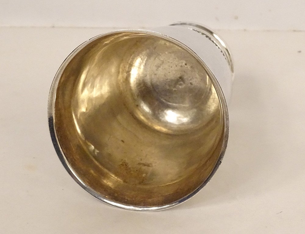 Timbale Piedouche Argent Massif Fermiers Généraux Paris 117gr XVIIIème-photo-3