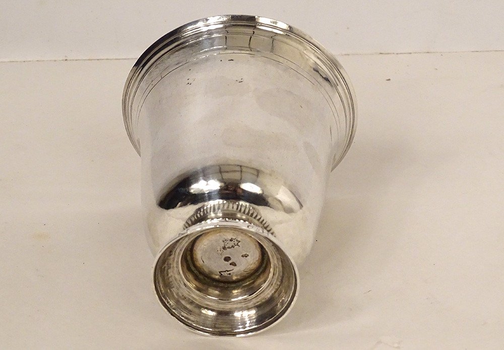 Timbale Piedouche Argent Massif Fermiers Généraux Paris 117gr XVIIIème-photo-4
