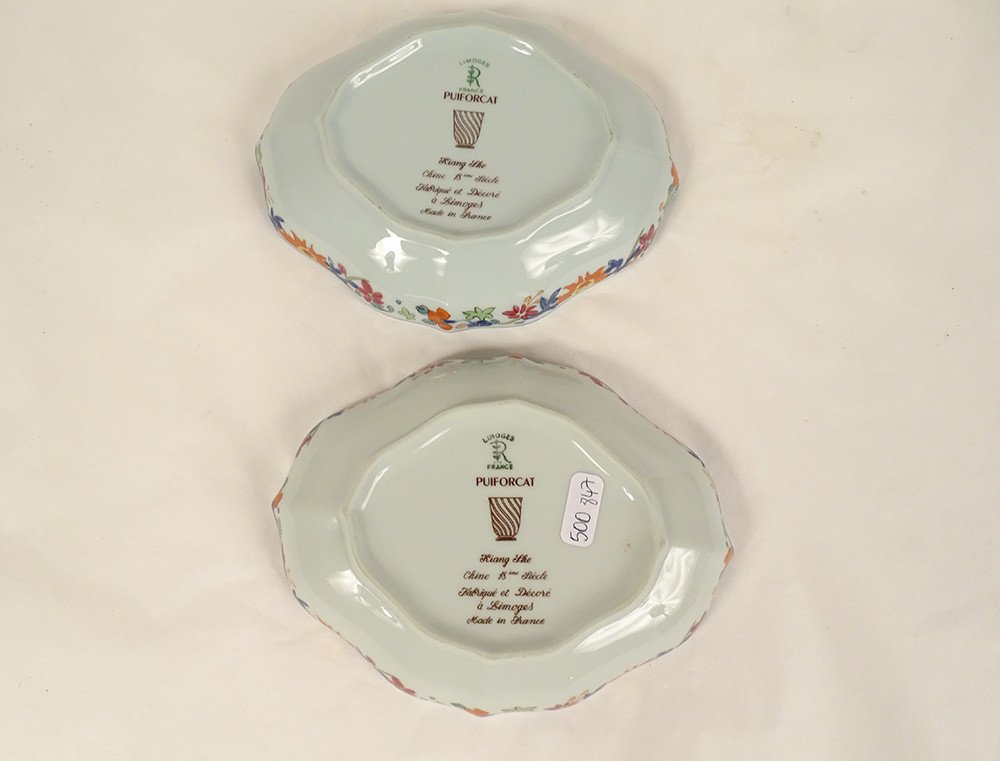 Pair Of Porcelain Bowls Limoges Raynaud Model Puiforcat Kiang She 20th Century-photo-5