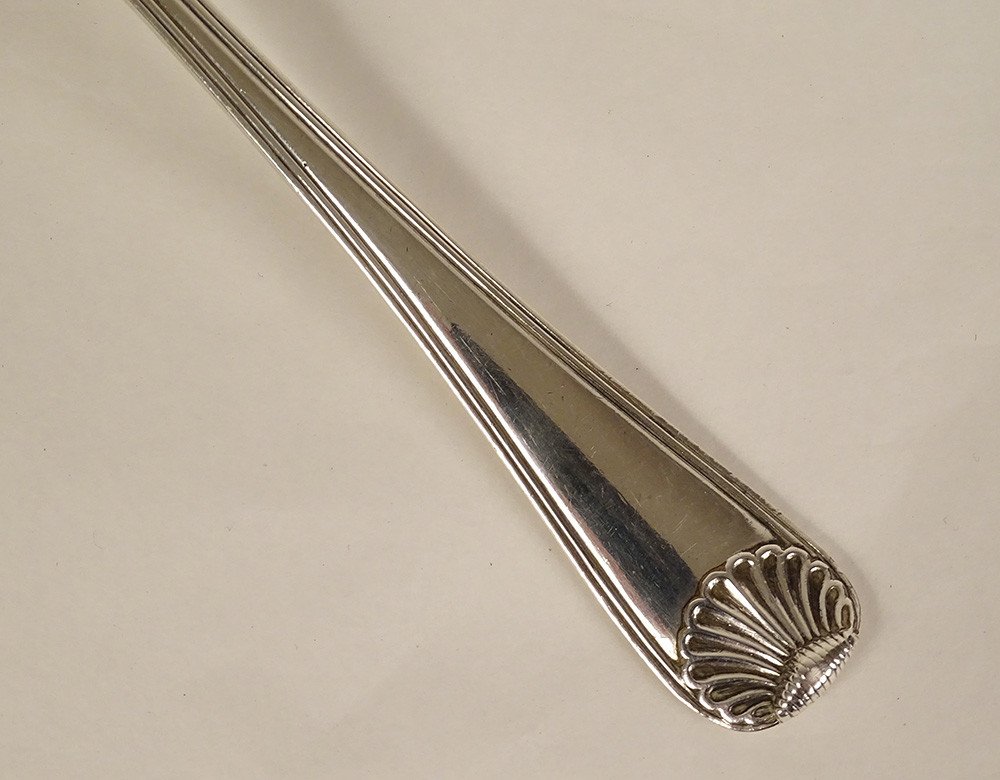 Solid Silver Sprinkling Spoon Farmers General Shell 85gr XVIIIth-photo-4