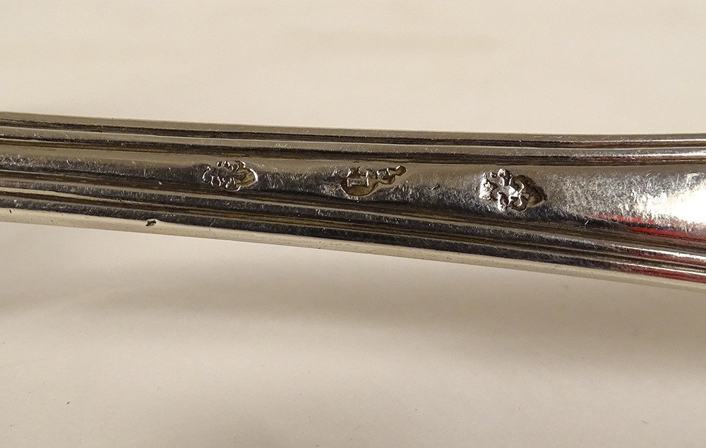 Solid Silver Sprinkling Spoon Farmers General Shell 85gr XVIIIth-photo-2