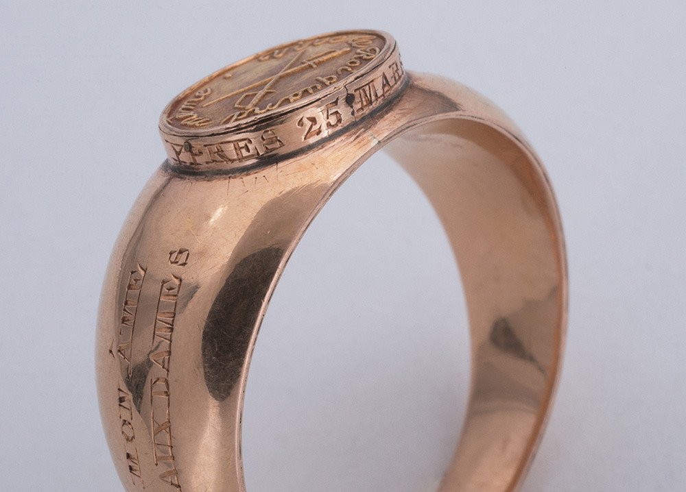 2 Rings Loyalty Rings Royal Cause Viscount Hardouineau 18k Gold 1815-photo-5