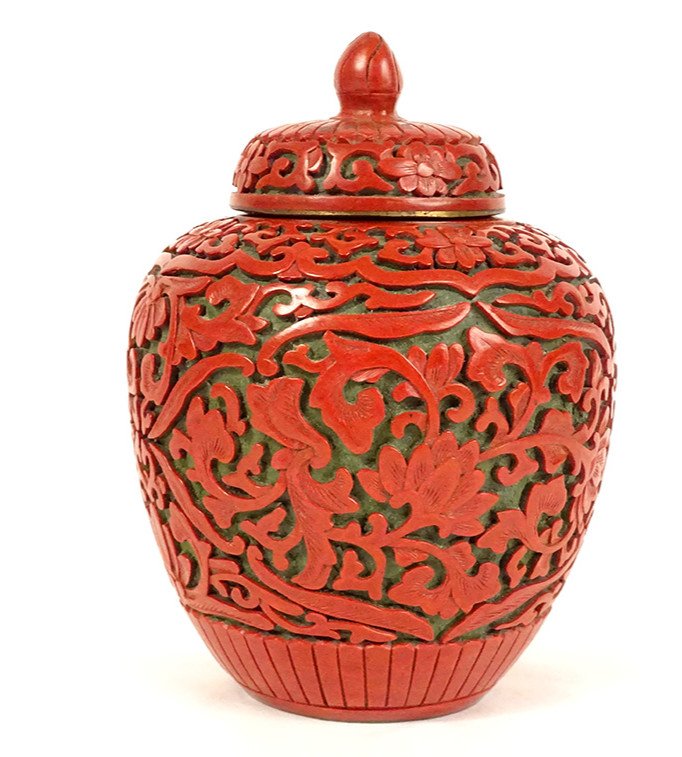 Vintage Lacquer Pot From India - Early 20th Century Vintage Lacquer Pot From India - Early 20th Century