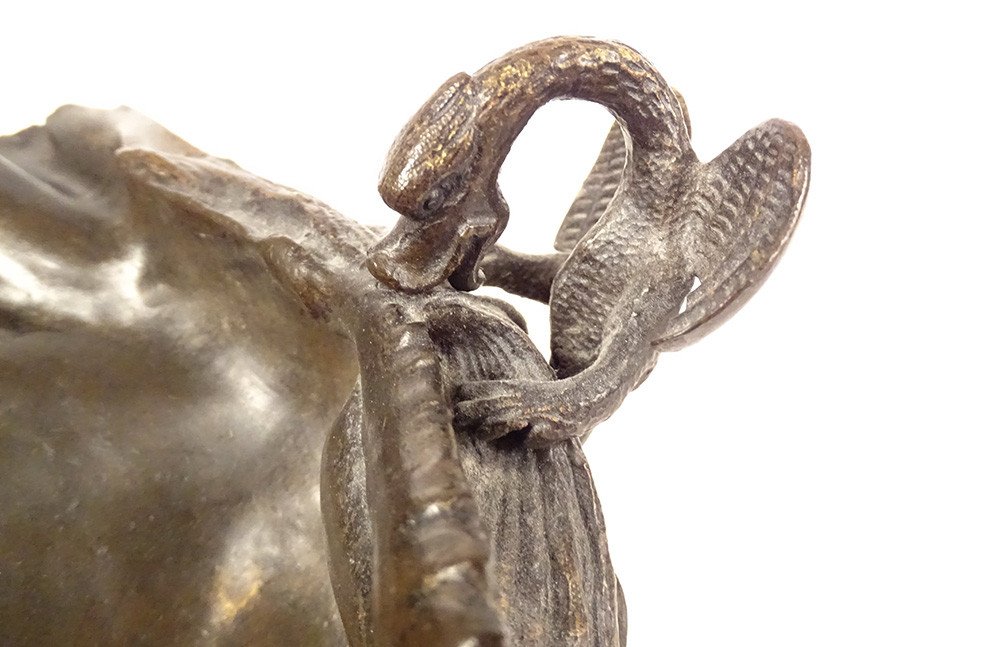 Paire Vide-poches Gothiques Bronze Dragons Viollet-le-duc Napoléon III XIXè-photo-3
