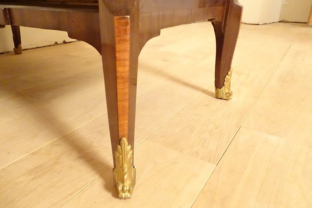 Commode Transition Marqueterie Panneaux Laque Chine Paysages Marbre XVIIIè-photo-3