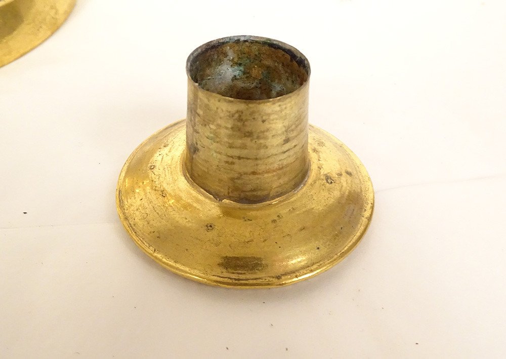 Pair Of Louis XVI Candlesticks Gilt Bronze Monogram Dd 19th Century-photo-3