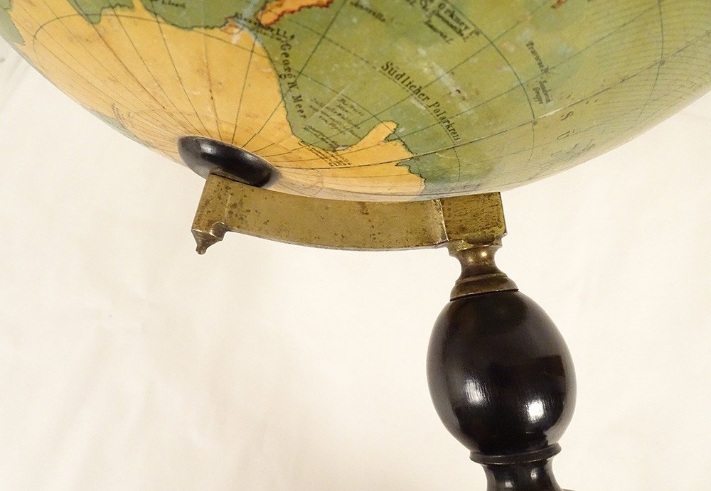 Grand Globe Terrestre Allemand Par Heymann Berlin Henry Lange XIXè Siècle-photo-4