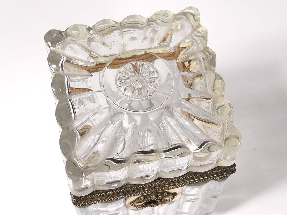 Petit Coffret Boîte Charles X Cristal Baccarat Creusot Bronze Laiton XIXème-photo-4