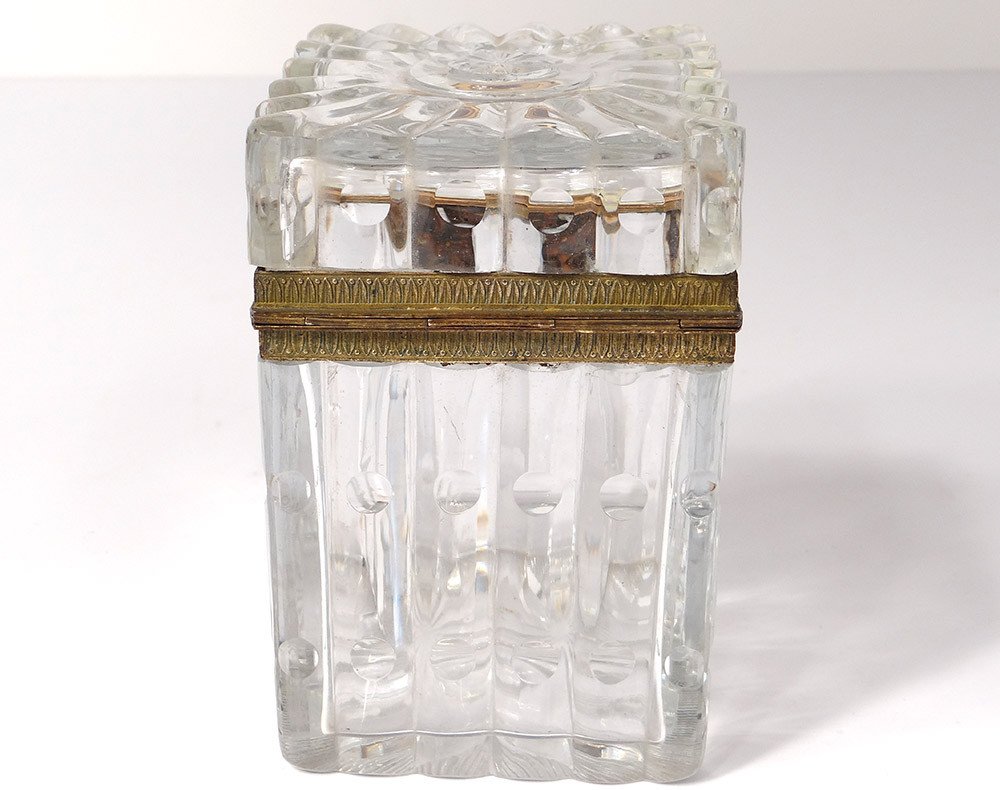 Petit Coffret Boîte Charles X Cristal Baccarat Creusot Bronze Laiton XIXème-photo-4
