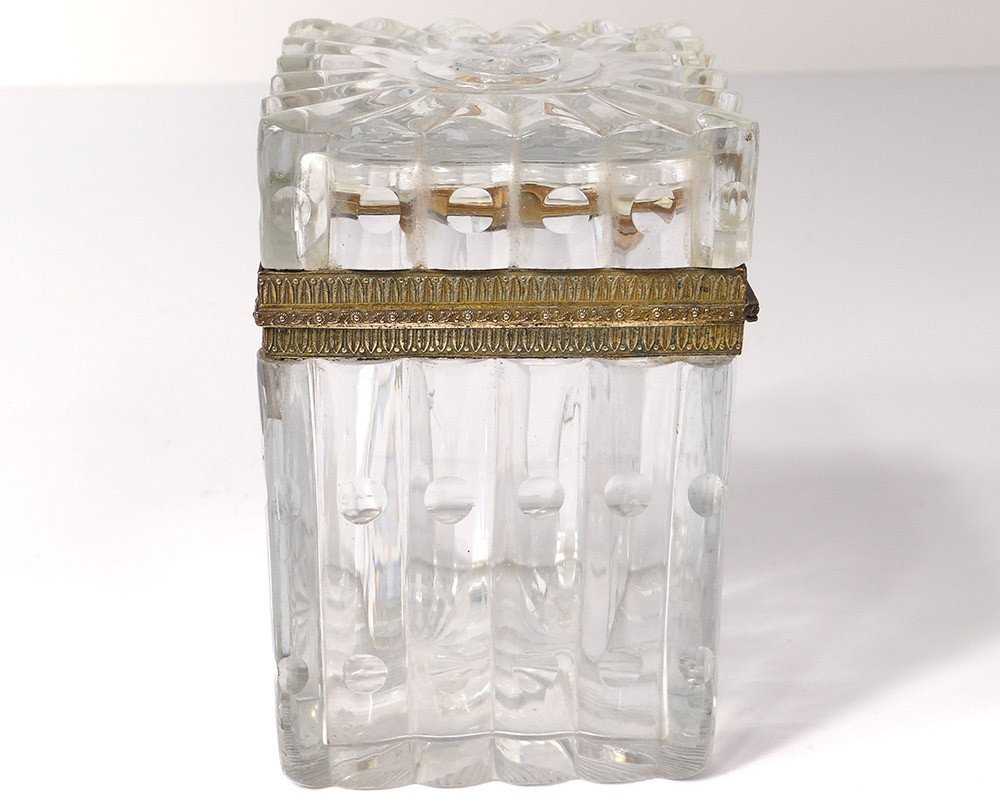 Petit Coffret Boîte Charles X Cristal Baccarat Creusot Bronze Laiton XIXème-photo-5