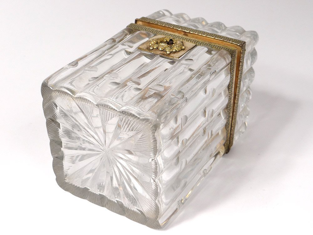 Petit Coffret Boîte Charles X Cristal Baccarat Creusot Bronze Laiton XIXème-photo-6