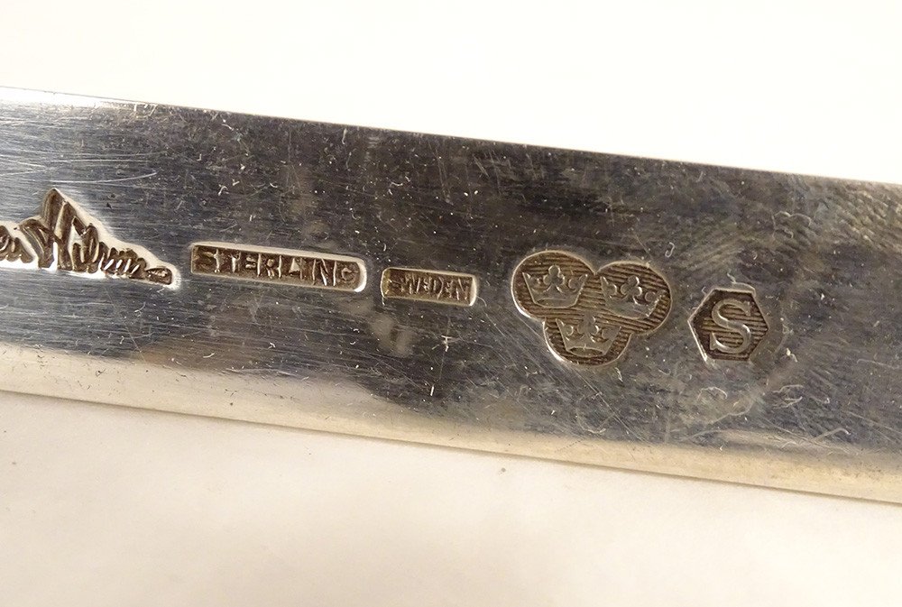 Swedish Solid Silver Letter Opener Wiwen Nilsson 20th Century-photo-3