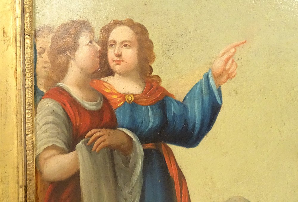 Hsp Painting Baptism Of Christ Jesus Saint John The Baptist Cherubs End Of 18th Century-photo-3
