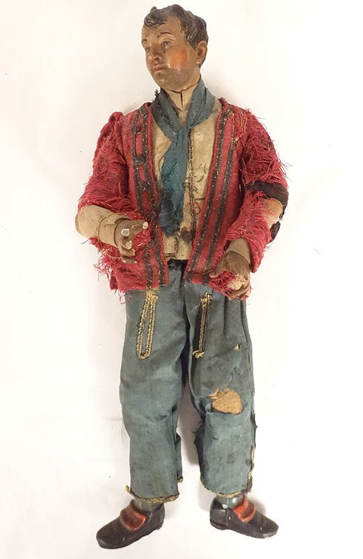 Neapolitan Santon Nativity Scene Polychrome Terracotta Man Sculpture 18th Century