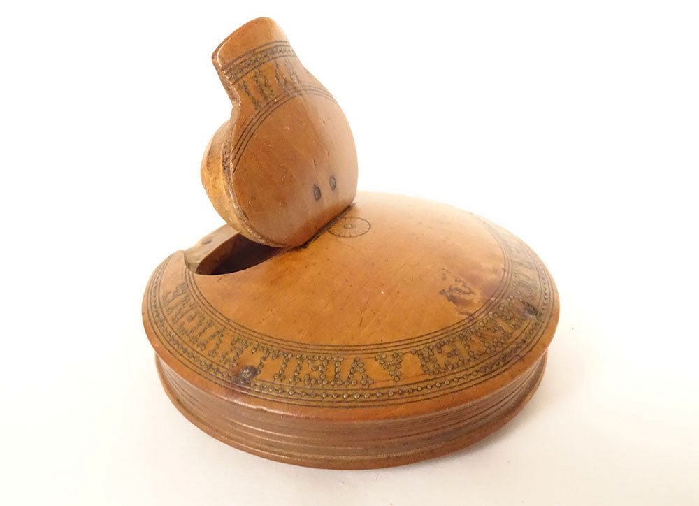 Tabatière Lenticulaire Buis Pierre Raye Sellier Vieillevigne 1868 XIXème-photo-4