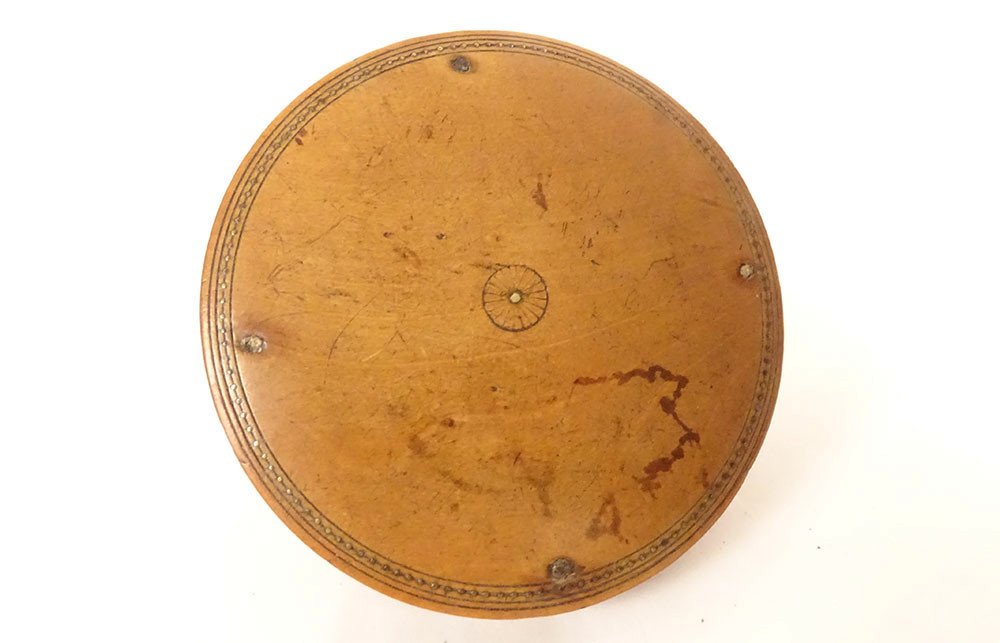 Tabatière Lenticulaire Buis Pierre Raye Sellier Vieillevigne 1868 XIXème-photo-1