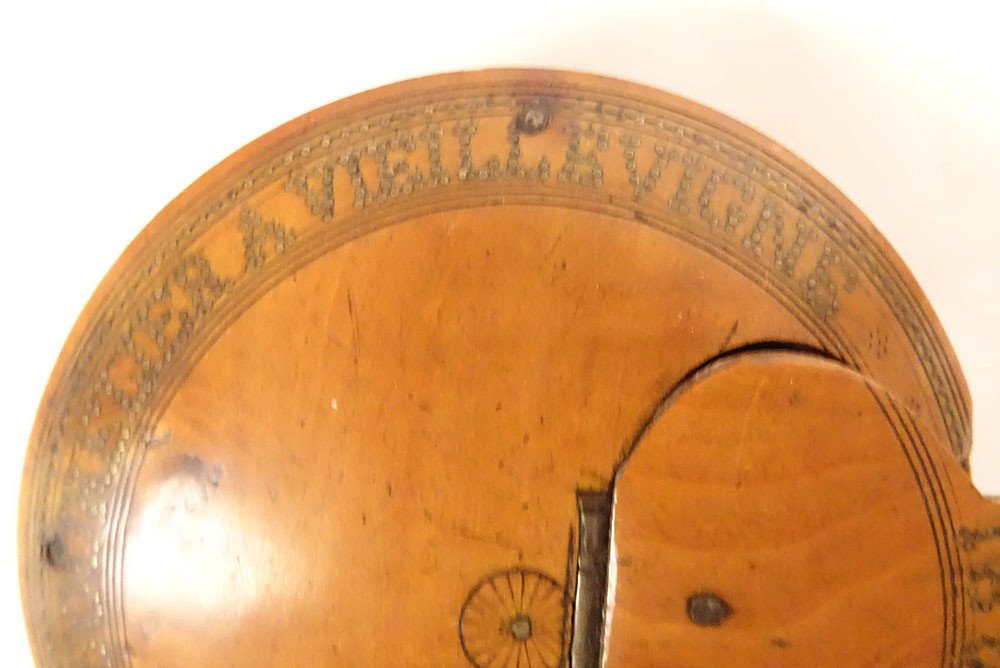 Tabatière Lenticulaire Buis Pierre Raye Sellier Vieillevigne 1868 XIXème-photo-3