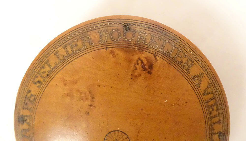 Tabatière Lenticulaire Buis Pierre Raye Sellier Vieillevigne 1868 XIXème-photo-4