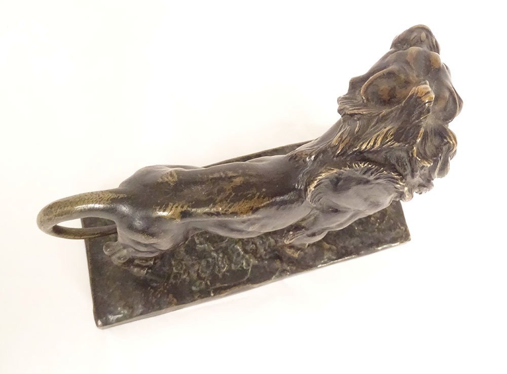 Sculpture Bronze Hippolyte Marius Galy Lion Rugissant Animalier XIXè Siècle-photo-6