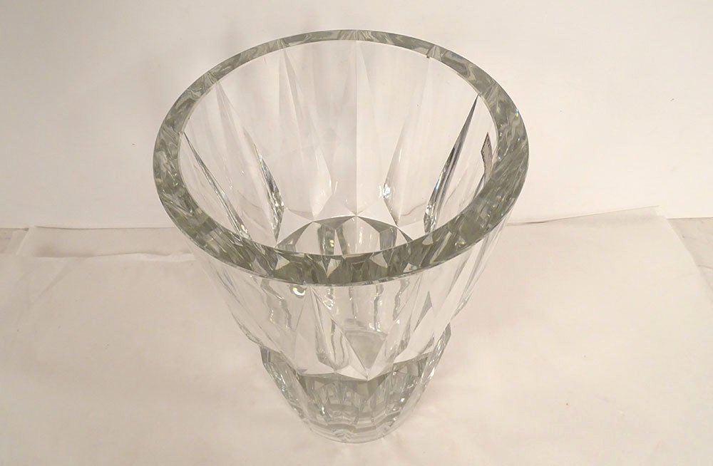 Saint-louis Cut Crystal Vase France Camaret Model 20th Century-photo-3