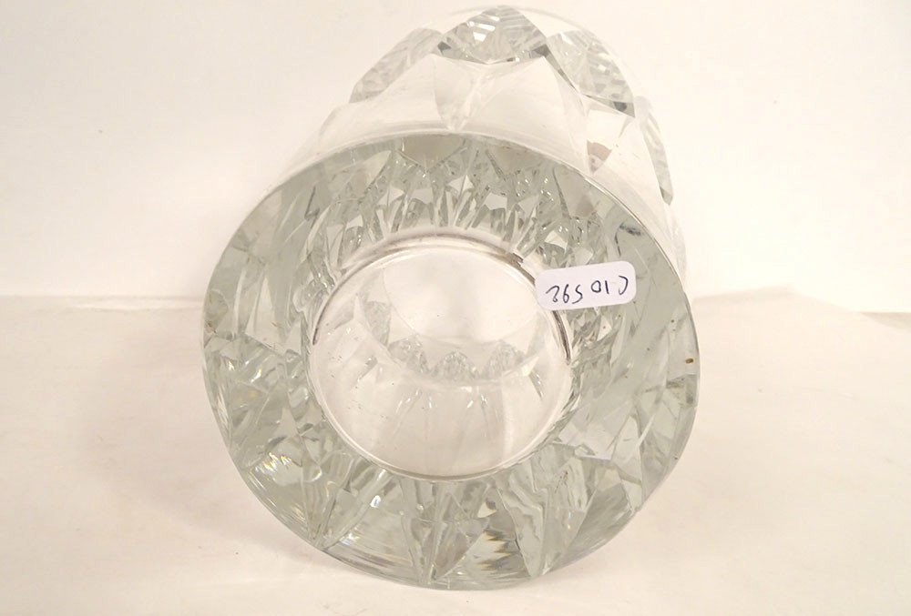 Saint-louis Cut Crystal Vase France Camaret Model 20th Century-photo-4