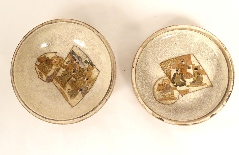 Round Box Satsuma Porcelain Japan Characters Meiji Gilding Signed 19th Century-photo-2