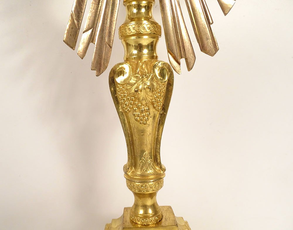 Monstrance Monstrance Gilt Bronze Bunches Grapes Ears Wheat 19th Century-photo-4