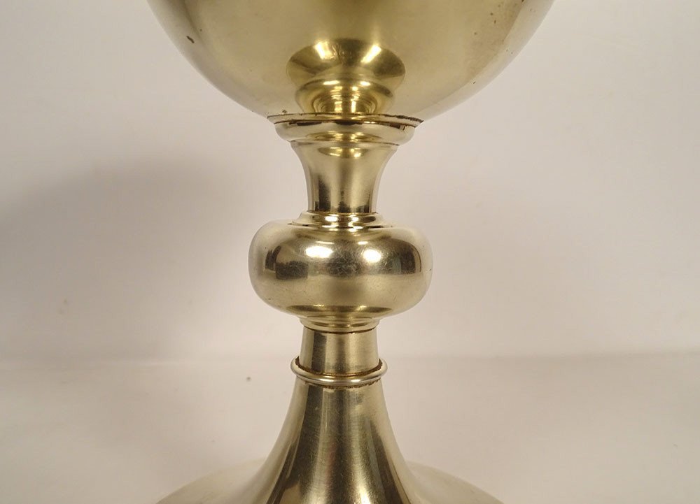 Chalice Paten Agent Vermeil Minerva Henri Nesme Cross Case Pb 409gr 20th Century-photo-4