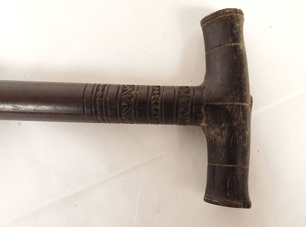 Grande Pagaie Bois Sculpté Dayak îles Bornéo Indonésie Asie XXème Siècle-photo-4