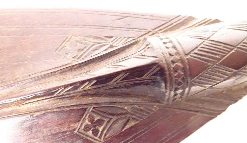 Grande Pagaie Bois Sculpté Dayak îles Bornéo Indonésie Asie XXème Siècle-photo-6