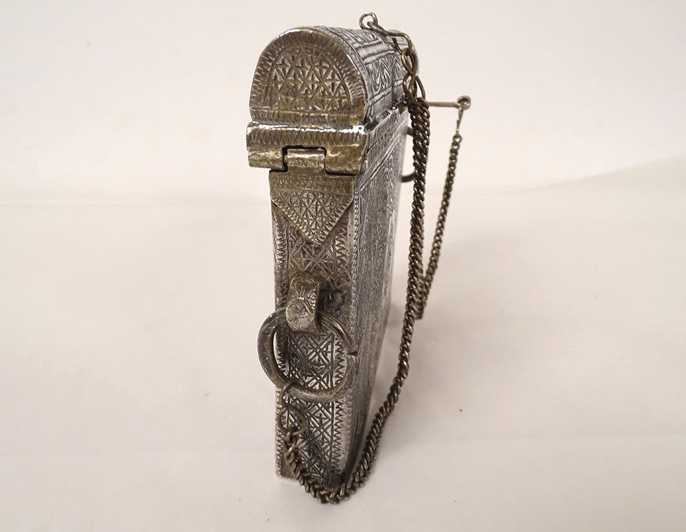Moroccan Silver Quran Box Hegira 1333 Flowers Stars Morocco 370gr 20th Century-photo-2