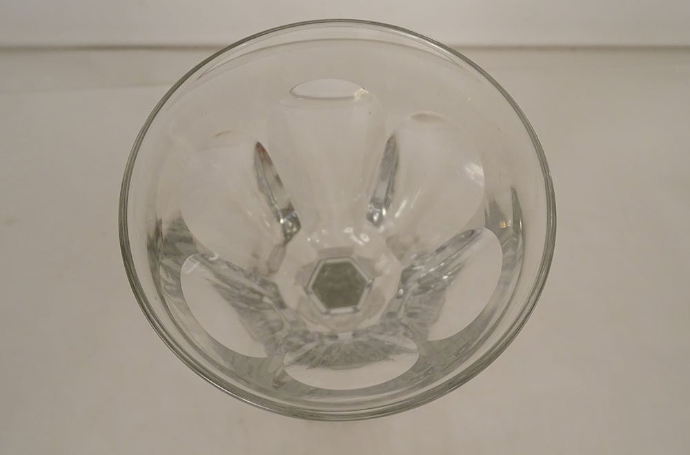 6 Rhine Wine Stemmed Glasses Cut Crystal Baccarat Harcourt Model 20th Century-photo-4