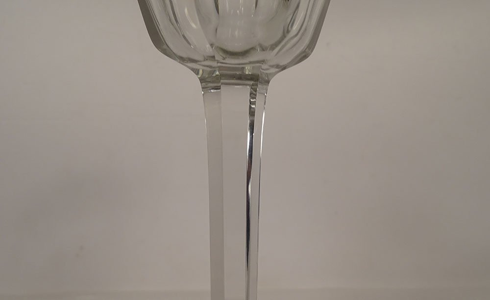 6 Rhine Wine Stemmed Glasses Cut Crystal Baccarat Harcourt Model 20th Century-photo-1