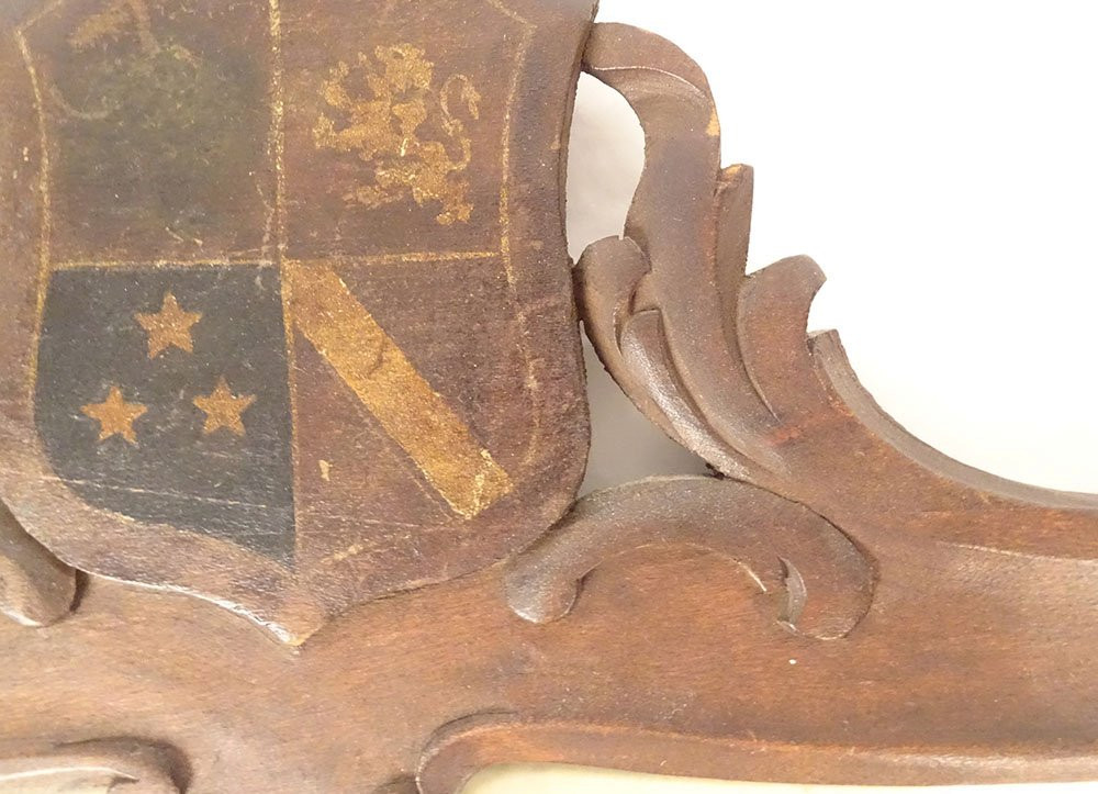 Cadre Bois Sculpté Armoiries Blason écartelé Nord Flandres Gravures XIXème-photo-6