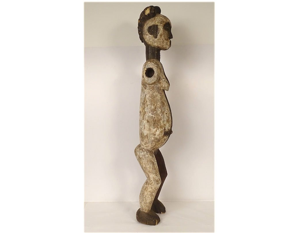 Grande Statue Africaine Bois Sculpté Femme Alusi Igbo Nigéria Afrique XIXè-photo-2