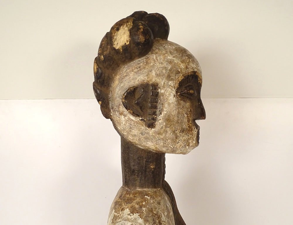 Grande Statue Africaine Bois Sculpté Femme Alusi Igbo Nigéria Afrique XIXè-photo-3