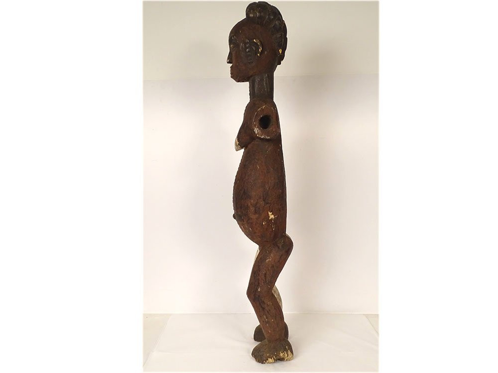 Grande Statue Africaine Bois Sculpté Femme Alusi Igbo Nigéria Afrique XIXè-photo-7
