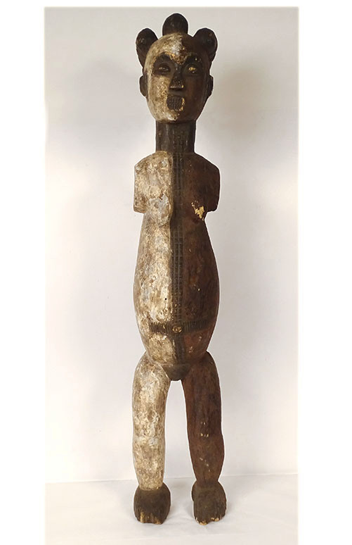 Grande Statue Africaine Bois Sculpté Femme Alusi Igbo Nigéria Afrique XIXè