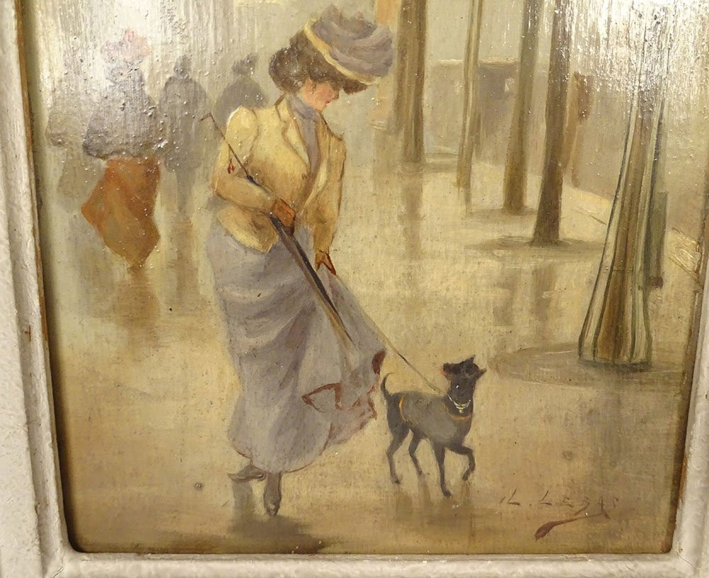 Pair Of Hsp Léonie Lebas Elegant Dog Paris Florist Belle Epoque 19th Century-photo-1