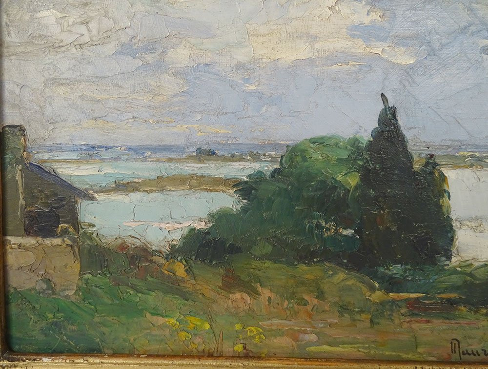 HSP Tableau Maurice F. Perrot Paysage Ile Aux Moines Bretagne XXème-photo-2