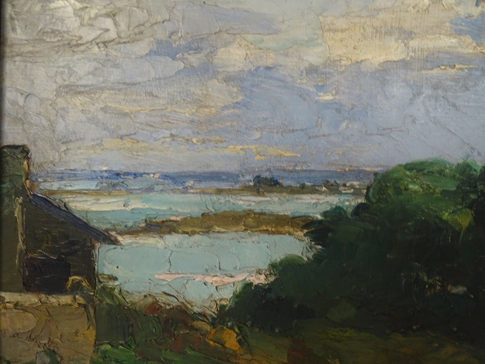 HSP Tableau Maurice F. Perrot Paysage Ile Aux Moines Bretagne XXème-photo-2